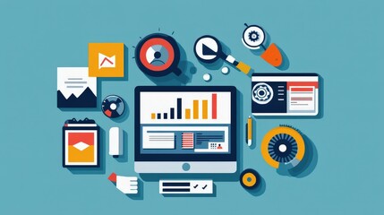 Poster - A step-by-step infographic showing the stages of website development, from planning to launch