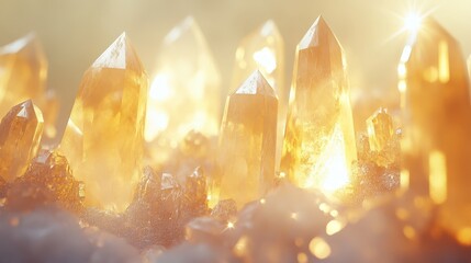 Poster - A stunning abstract background featuring crystalline structures illuminated by radiant, otherworldly light.