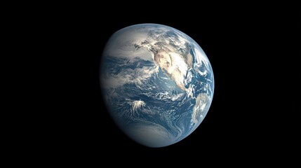 Wall Mural - a stunning view of an earth-like planet with continents and vast blue oceans seen from space