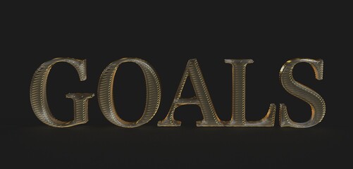 Poster - Gold 3D text on black background. Perfect for business, success, and motivation concepts.