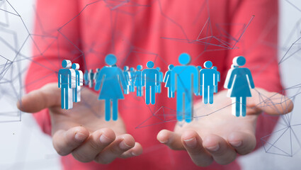 Aufkleber - Global network. Blockchain. 3D illustration. Neural networks and artificial intelligence. Abstract  - neural network exposure digital