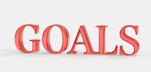 Aufkleber - Motivational image of 'Goals' in red 3D text. Perfect for presentations, websites, or social media.