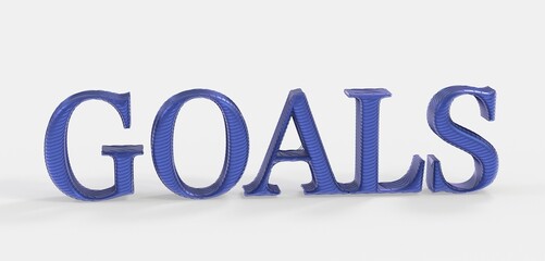 Poster - High-resolution 3D rendering of the word GOALS in blue. Ideal for business, ambition, and success concepts.