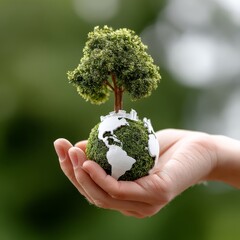 Poster - Holding a Miniature World: Nurturing Nature, Growth, and Urban Harmony for Sustainable Future