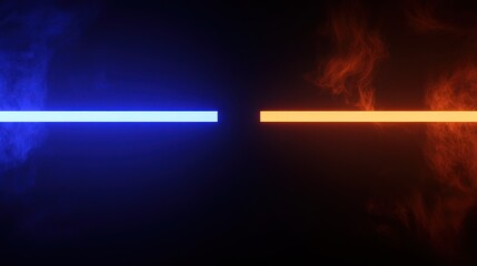 Poster - two contrasting glowing bars separated against a dark background