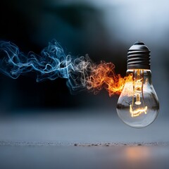 Aufkleber - Lightbulb Emanating Creative Energy: A Visual Representation of Innovation and Transformation.