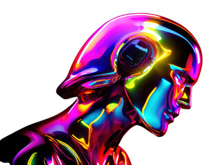 Wall Mural - png robot light purple neon.