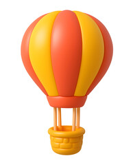 Poster - Colorful 3D hot air balloon icon with transparent background designed for various digital applications and creative projects