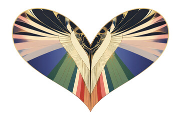 Wall Mural - png a symmetrical heart wing patterns modern geometric.
