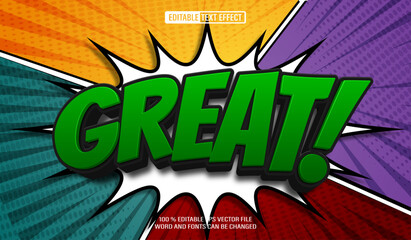 Poster - Editable 3d text style effect - Great Comic  text effect Template