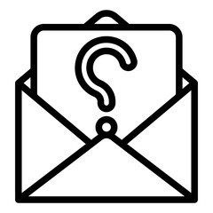 Poster - letter with question mark in envelope line icon, postage concept. vector graphics. mail envelope ask