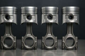 Poster - Close-Up of Engine Pistons for Mechanical and Automotive Use