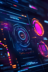 Poster - Dynamic interface visualizations digital space ui design futuristic environment close-up interactive technology concepts
