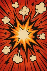 Poster - Vibrant Comic Style Explosion Graphic with Dramatic Background