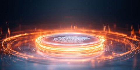 Poster - Dynamic light patterns creating a futuristic atmosphere in a digital space
