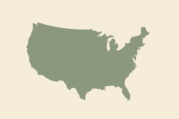 Poster - Minimalist USA Map Design with Simple Background and Soft Colors