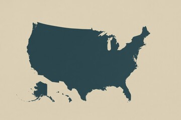 Poster - Minimalist USA Map Design for Simple and Clean Visuals