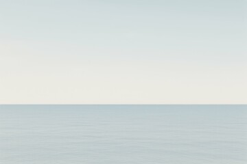 Poster - Serene Minimalist Sea Scene with Calm Water and Soft Horizon Light