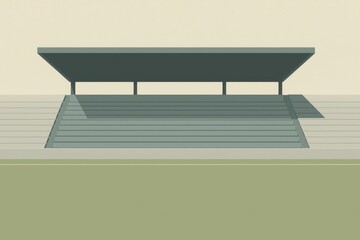 Poster - Minimalist Stadium Scene with Simple Architectural Design