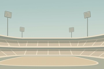 Poster - Minimalist Stadium Scene with Subtle Colors and Simple Design