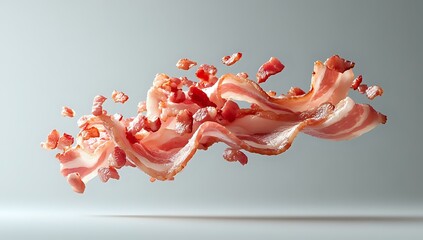 Poster - Flowing coral-pink liquid splash frozen in motion against light background, creating dynamic wave pattern with droplets breaking away from main stream.