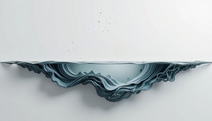 Fototapete - Dynamic water flow art installation museum gallery sculpture contemporary artistic perspective fluidity and motion concept