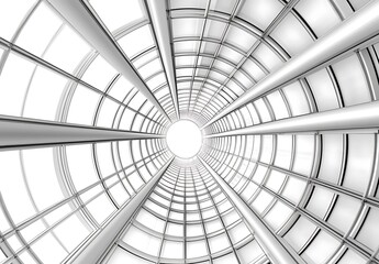 Poster - Abstract Grayscale Spiral Structure with Bright Center