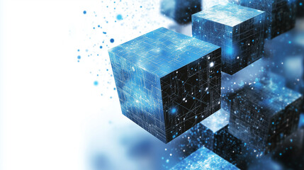 Blue square background with copy space