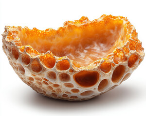 Poster - visual representation of honeycomb-like crust texture isolated on white background highlighting intr