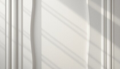 Poster - Elegant abstract light play on textured white wall modern interior photography clean design minimalist viewpoint artistic concept