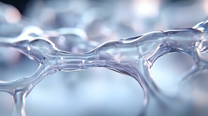 Poster - Macro view of transparent soap bubbles forming abstract geometric pattern with light reflections and delicate surface tension creating organic shapes.