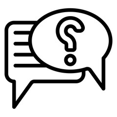 Poster - dialog with question mark bubble line icon, psychology concept. vector graphics. ask and answer bubb