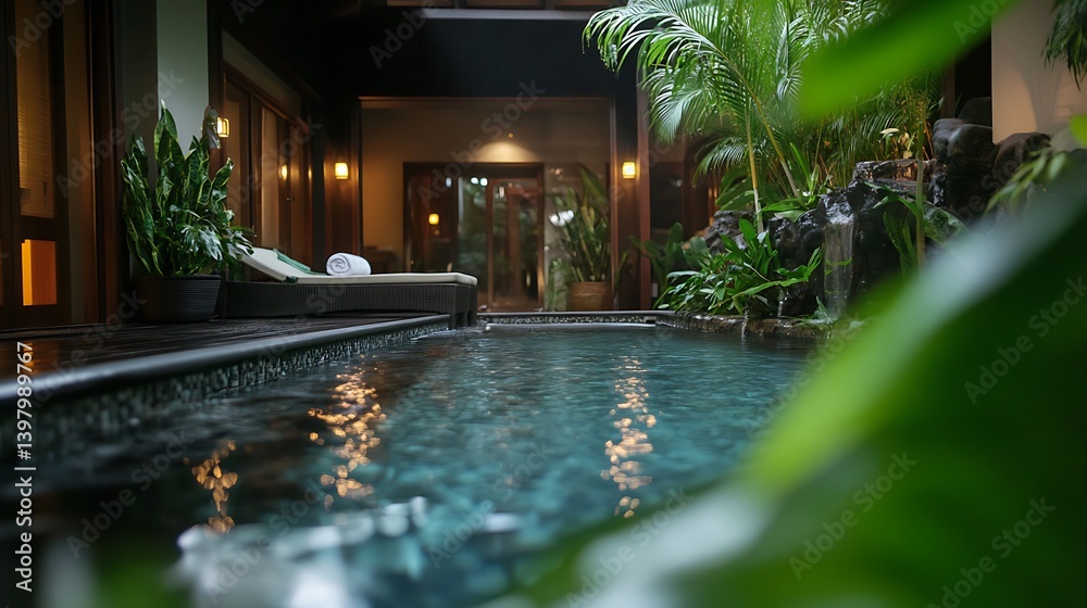 Luxurious Tropical Villa Pool Escape. Stock Photo | Adobe Stock