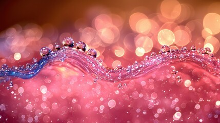 Poster - Pink Sparkling Water Wave Abstract Photography