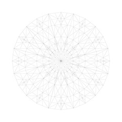 Poster - Simple geometrical mosaic mandala pattern coloring book page