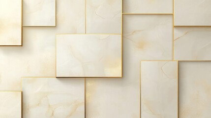 Poster - elegant marble tiles arrangement with golden edging a sophisticated and luxurious backdrop for interior design projects or decorative presentations