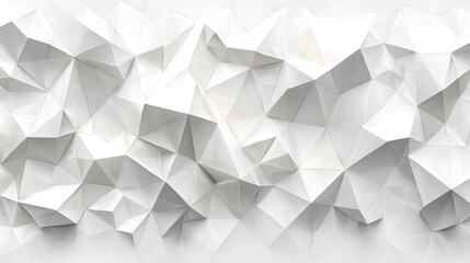 Poster - Abstract White Polygonal Texture: A 3D Geometric Background