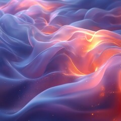 Poster - Ethereal Glow: Abstract Landscape of  Fluid Light and Color