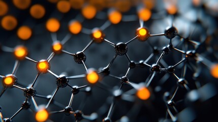 Poster - An abstract depiction of a complex molecular network is presented