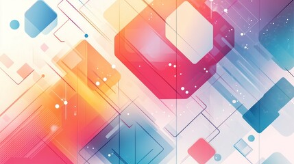 Poster - abstract geometric composition featuring gradient filled shapes and interconnected lines creating a modern and dynamic visual experience