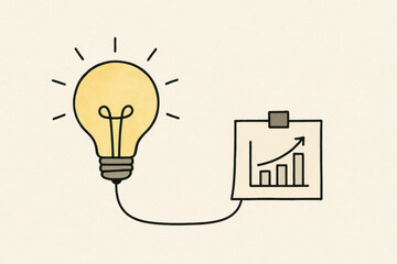 Poster - Light bulb business idea graph growth strategy minimalistic design