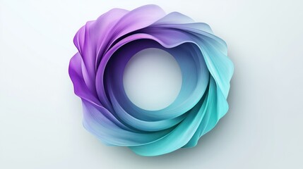 Fototapete - an intricate swirling vortex of interwoven petals transitioning from vivid purple to serene cyan with a soft elegant abstract backdrop