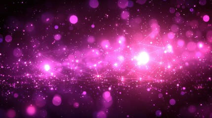 Poster - Abstract Pink Nebula: A Cosmic Dance of Light and Connection