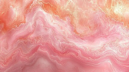 Poster - Abstract Pink Marble Texture: A Serene Swirl of Peach and Rose Hues