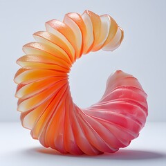 Poster - A captivating abstract sculpture in warm colors. The spiral form is visually striking and evokes a sense of elegance and dynamism. Abstract Spiral Sculpture: A Symphony of Warm Hues