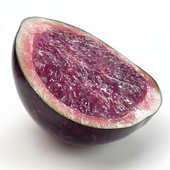 Aufkleber - Close-up of a halved fig, revealing its alluring purple interior. The contrast between the dark purple skin and the juicy pink flesh is striking. Sliced Halved Eggplants