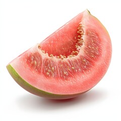 Aufkleber - Close-up of a vibrant pink guava slice, showcasing its juicy flesh and seeds. A refreshing and healthy treat. A juicy slice of pomelo Guava