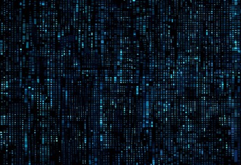 Abstract Binary Code Rain on Dark Background for Digital and Technology Themes
