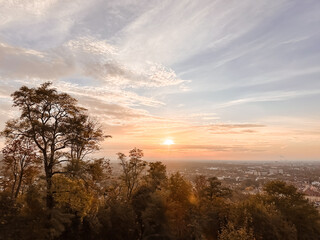 Wall Mural - the sky is a beautiful orange color as the sun sets