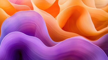 Poster - abstract flowing wave shapes creating beautiful vibrant color patterns